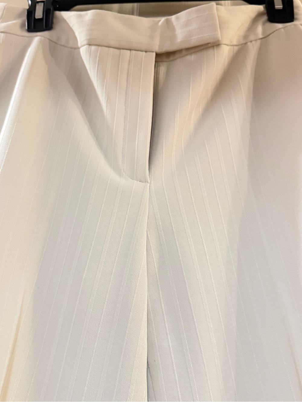Rafaella Ivory Pinstripe Wide-Leg Trousers